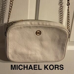Michael Kors Fulton Leather Crossbody Bag White